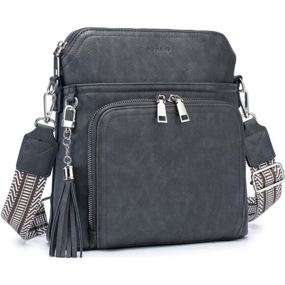 Boutique Handbags - Medium Crossbody Bag for Women Vegan Leather